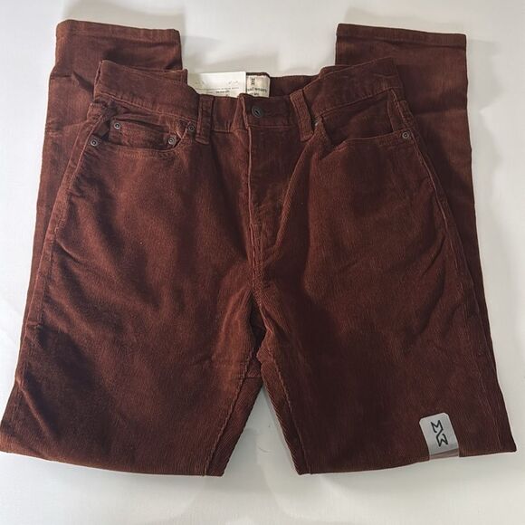 Corduroy Pants Mens 30 32 Brown Relaxed Taper Mutual Weave - Picture 3 of 4